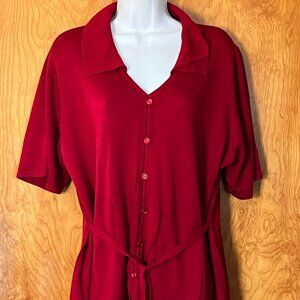 NWOT Sag Harbor Woman Red sweater dress - 1X